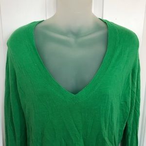 Bright green deep-V Limited sweater